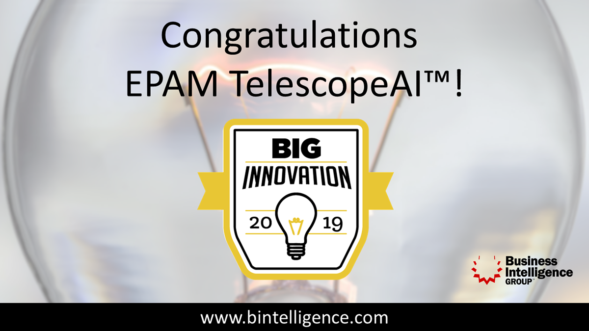GREEN Wins 2019 Big Innovation Award for TelescopeAI™